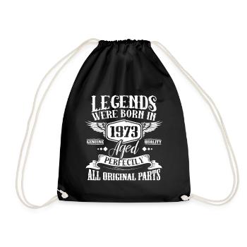 Legends Born 1973 Aged Perfectly - Drawstring Bag - black - Front