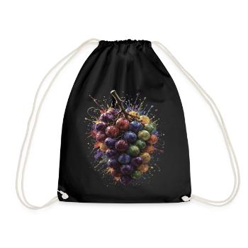 Mehrfarbige Grape Busch-Splash-Art - Turnbeutel - Schwarz - Vorne