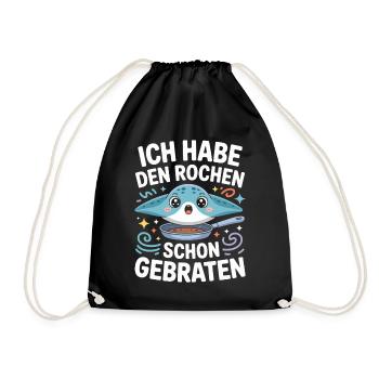 Rochen Schon Gebraten Stachelrochen Manta Rochen - Turnbeutel - Schwarz - Vorne