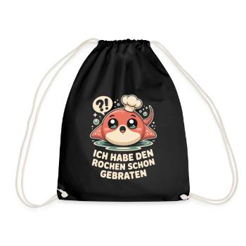 Rochen Schon Gebraten Stachelrochen Manta Rochen - Turnbeutel - Schwarz - Vorne