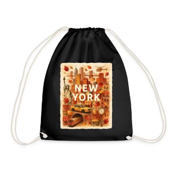 Herbst-Sketch aus New York City - Turnbeutel - Schwarz - Vorne
