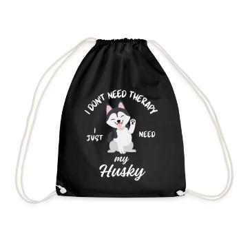 Husky Therapy Dog - Drawstring Bag - black - Front