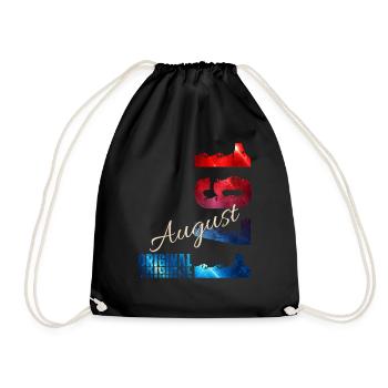 55th Birthday Gift Original August 1971 - Drawstring Bag - black - Front