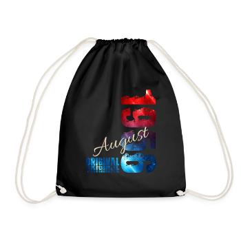 70th Birthday Gift Original August 1956 - Drawstring Bag - black - Front
