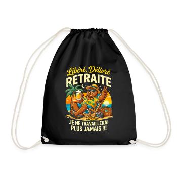 Ours Retraite Vacances Je Ne Travaillerai Plus - Sac de sport léger - noir - Devant
