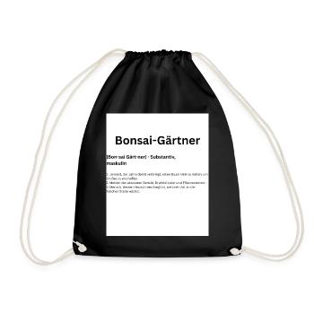 Bonsai Gärtner: Miniaturwald - Turnbeutel - Schwarz - Vorne
