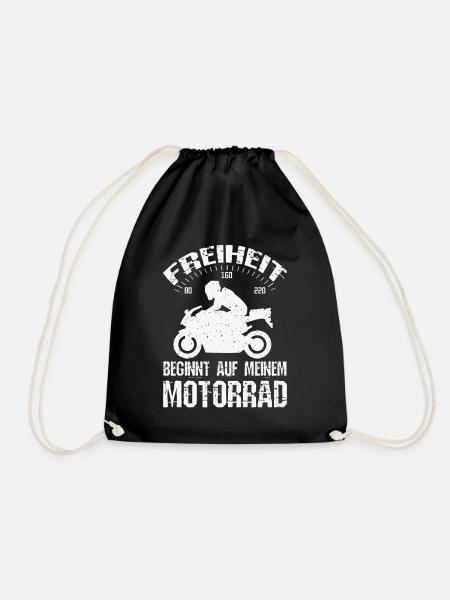 Freiheit Motorrad - Turnbeutel - Schwarz