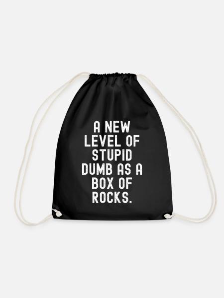 New Level of Stupid - Drawstring Bag - black