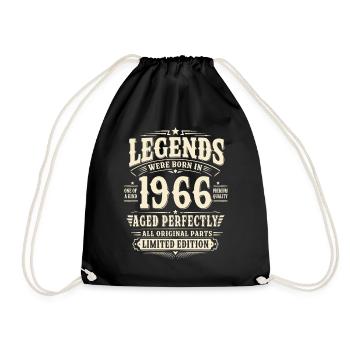 60. Geburtstag Geschenk Mann 1966 Vintage Retro - Turnbeutel - Schwarz - Vorne