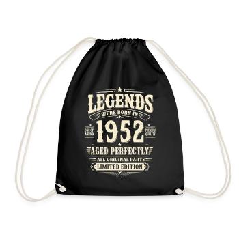 74. Geburtstag Geschenk Mann 1952 Vintage Retro - Turnbeutel - Schwarz - Vorne