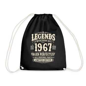 59. Geburtstag Geschenk Mann 1967 Vintage Retro - Turnbeutel - Schwarz - Vorne