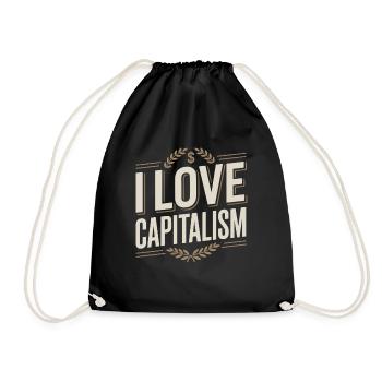 I Love Capitalism Entrepreneurs Stocks Capitalism - Drawstring Bag - black - Front