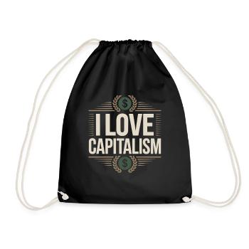 I Love Capitalism Entrepreneurs Stocks Capitalism - Drawstring Bag - black - Front