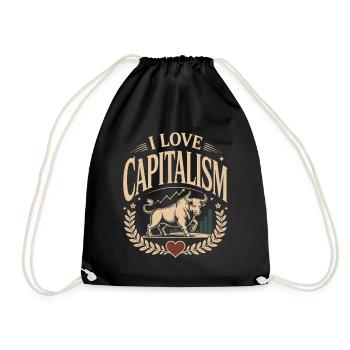 I Love Capitalism Entrepreneurs Stocks Capitalism - Drawstring Bag - black - Front