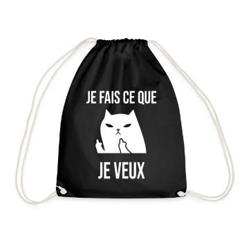 Chat Rebelle Je Fais Ce Que Je veux - Sac de sport léger - noir - Devant