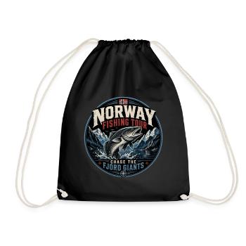 Norwegen Angeln - Turnbeutel - Schwarz - Vorne