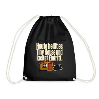 DDR Nostalgie Datsche Tiny House Spruch Ostalgie H - Drawstring Bag - black - Front