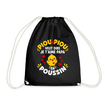 Piou Piou Je T'aime Papa Poussin Mignon - Sac de sport léger - noir - Devant