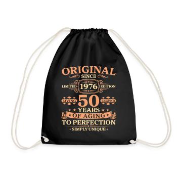 Original since 1976 Birthday 50 Years - Turnbeutel - Schwarz - Vorne