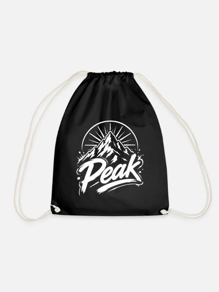 Peak Berggipfel Grafik | Jugendwort - Turnbeutel - Schwarz