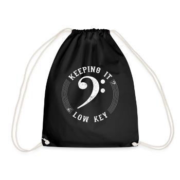 Bass Clef Vintage Taking Keeping It Low Key Musiker Geschenk - Turnbeutel - Schwarz - Vorne