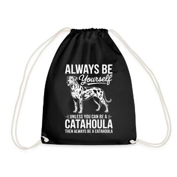 Louisiana Catahoula Leopard Dog Spruch Geschenk - Turnbeutel - Schwarz - Vorne