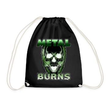 Toxisch Grüner Schädel Metal Burns - Turnbeutel - Schwarz - Vorne