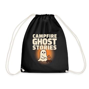 Halloween-Geist – Lagerfeuer-Geistergeschichten - Turnbeutel - Schwarz - Vorne