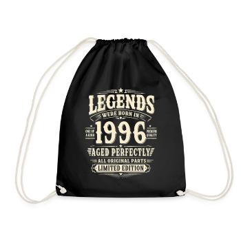 30. Geburtstag Geschenk Mann 1996 Vintage Retro - Turnbeutel - Schwarz - Vorne