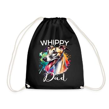 Windhund Papa - Turnbeutel - Schwarz - Vorne