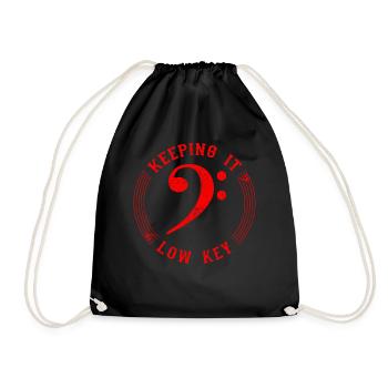 Bass Clef Red Keeping it Low Tone Musiker Geschenk - Turnbeutel - Schwarz - Vorne