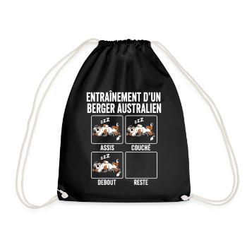 Chien Entraînement Berger Australien - Sac de sport léger - noir - Devant