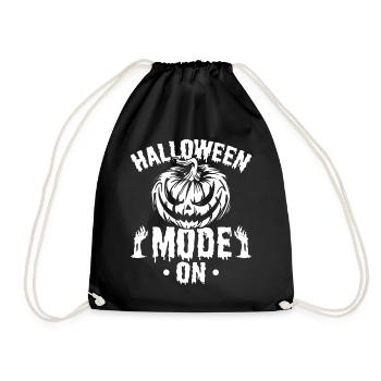 Pumpkin Halloween Mode On - Halloween Party - Drawstring Bag - black - Front