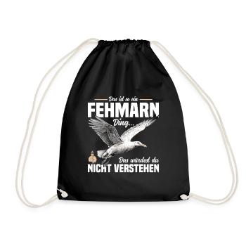 Das Ist So Ein Fehmarn Ding - Turnbeutel - Schwarz - Vorne