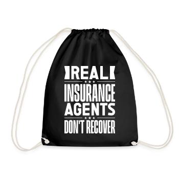 Insurance Agent Costume Real Don ́t Recover - Drawstring Bag - black - Front