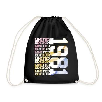 LIMITED EDITION 1981 - 45 YEARS - 45TH BIRTHDAY - Drawstring Bag - black - Front