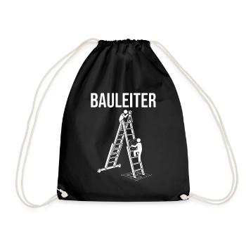 Bauleiter Bauwesen Lustiges Strichmännchen - Turnbeutel - Schwarz - Vorne