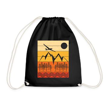 Gliding Landscape Design Sunset - Drawstring Bag - black - Front