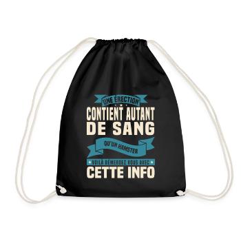 Cadeau humour personnalisé - Sac de sport léger - noir - Devant