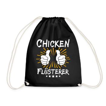 Chicken Spruch - Turnbeutel - Schwarz - Vorne