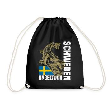 Sweden Fishing - Drawstring Bag - black - Front