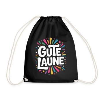 Gute Laune Karneval Fasching Karnevalskostüm Alaaf - Turnbeutel - Schwarz - Vorne
