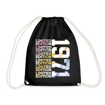 LIMITED EDITION 1971 - 55 YEARS - 55TH BIRTHDAY - Drawstring Bag - black - Front