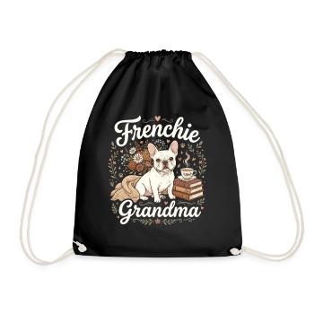 Frenchie Grandma Florale Wärme - Turnbeutel - Schwarz - Vorne