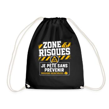 Pète Péteur Cadeau humour personnalisé - Sac de sport léger - noir - Devant