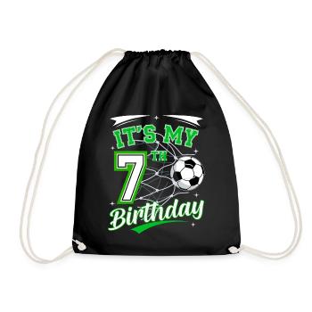 Its My 7th Birthday Soccer Boys 7 Years Birthday 7 - Drawstring Bag - black - Front