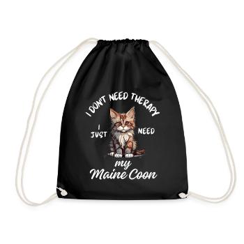 Maine Coon Therapie - Turnbeutel - Schwarz - Vorne