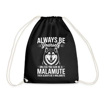 Alaskan Malamute Sayings Alaskan Malamute Gift - Drawstring Bag - black - Front