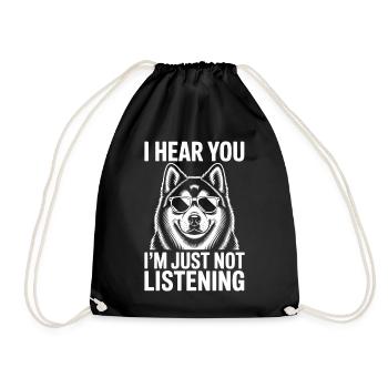 Alaskan Malamute Sayings Alaskan Malamute Gift - Drawstring Bag - black - Front