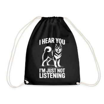 Alaskan Malamute Sayings Alaskan Malamute Gift - Drawstring Bag - black - Front